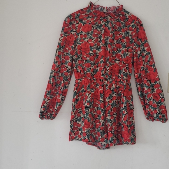 Red Flower Romper